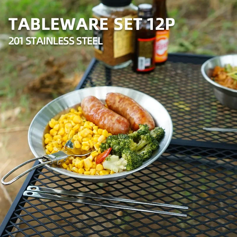 12-częściowy przenośny zestaw  – Camping Cooking Dining Set recenzja i cena