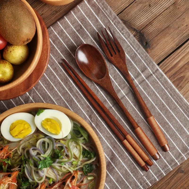 Drewniany zestaw obiadowy: łyż – Camping Cooking Dining Set recenzja i cena